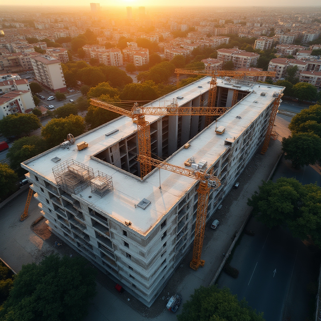 Aerial view of a residential construction project in Argentina