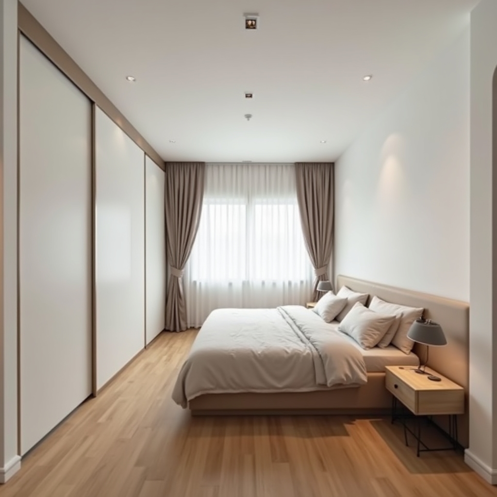 Virtual tour view of a finished bedroom in a new development